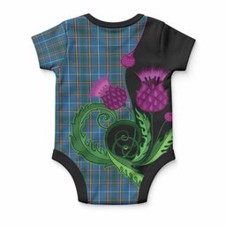 Bain Tartan Baby Onesie Traditional Scottish Thistle
