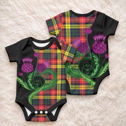 Dewar Tartan Baby Onesie Traditional Scottish Thistle