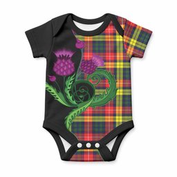 Dewar Tartan Baby Onesie Traditional Scottish Thistle