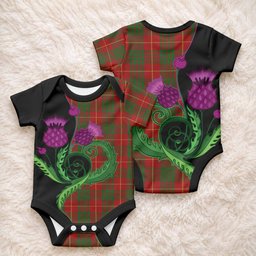 Cameron Tartan Baby Onesie Traditional Scottish Thistle