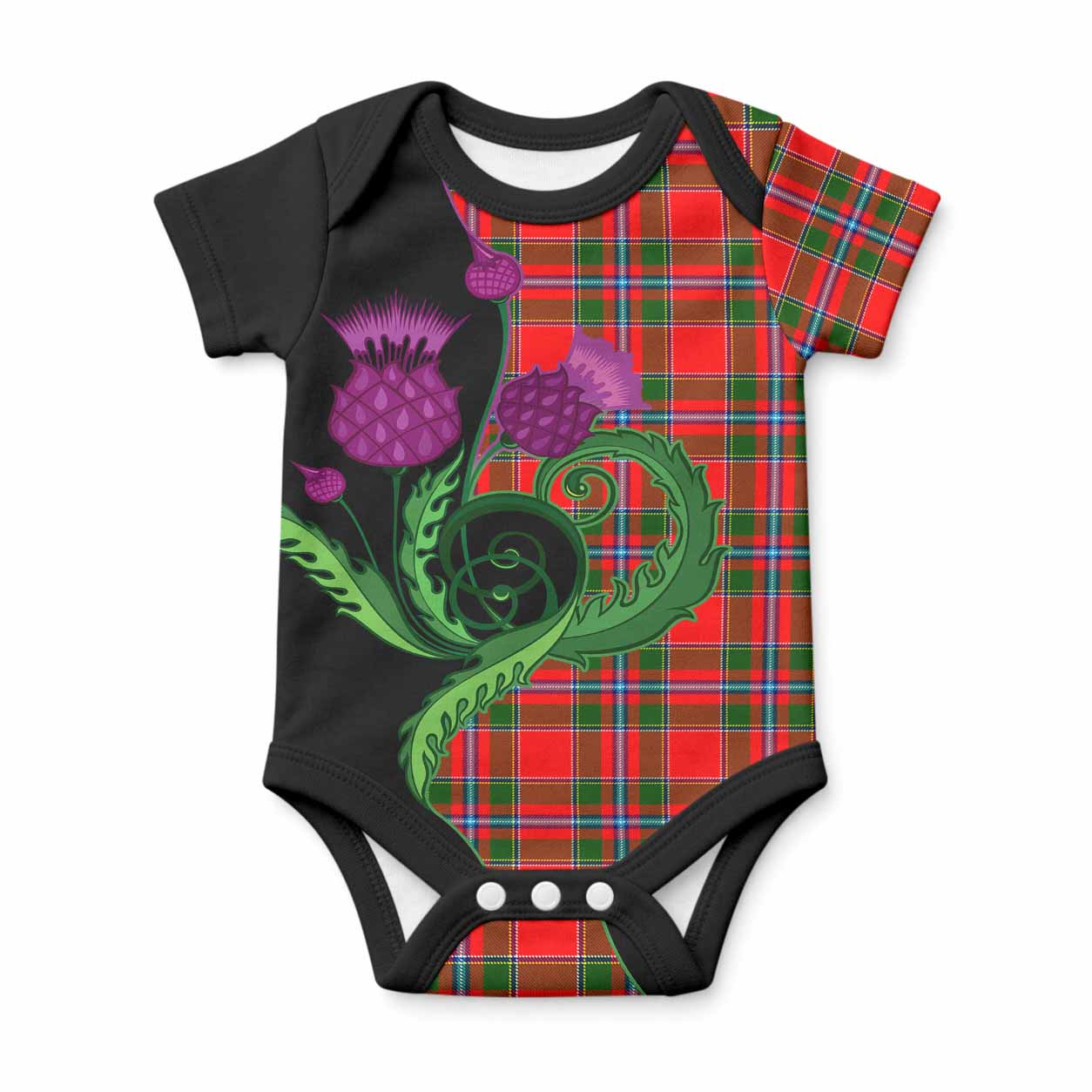 Butter Tartan Baby Onesie Traditional Scottish Thistle