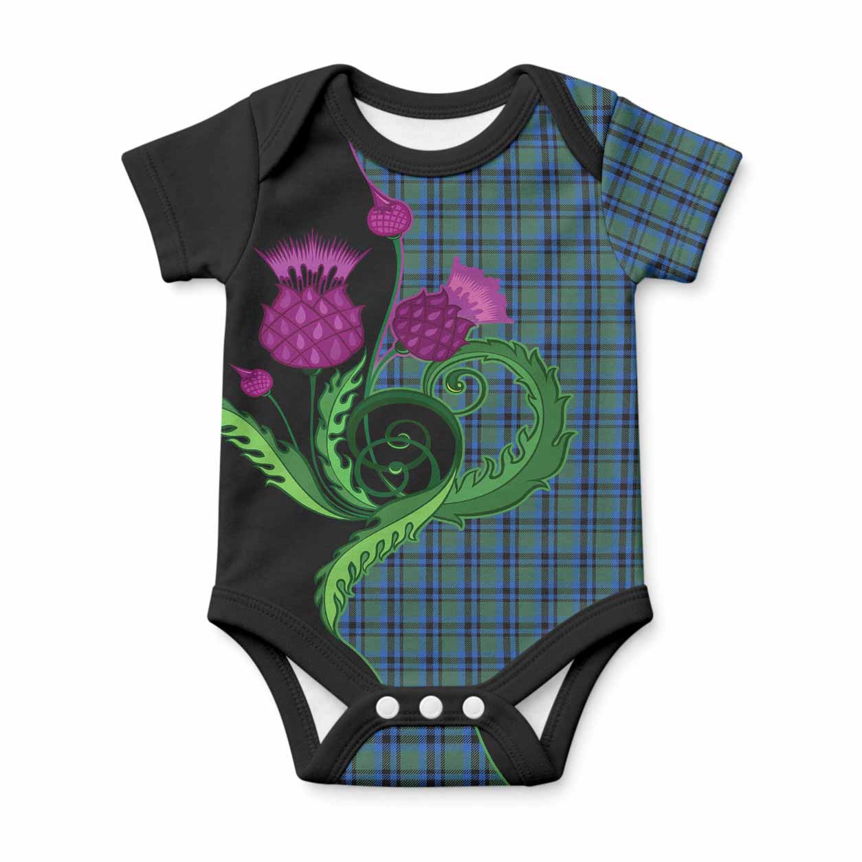 Falconer Tartan Baby Onesie Traditional Scottish Thistle