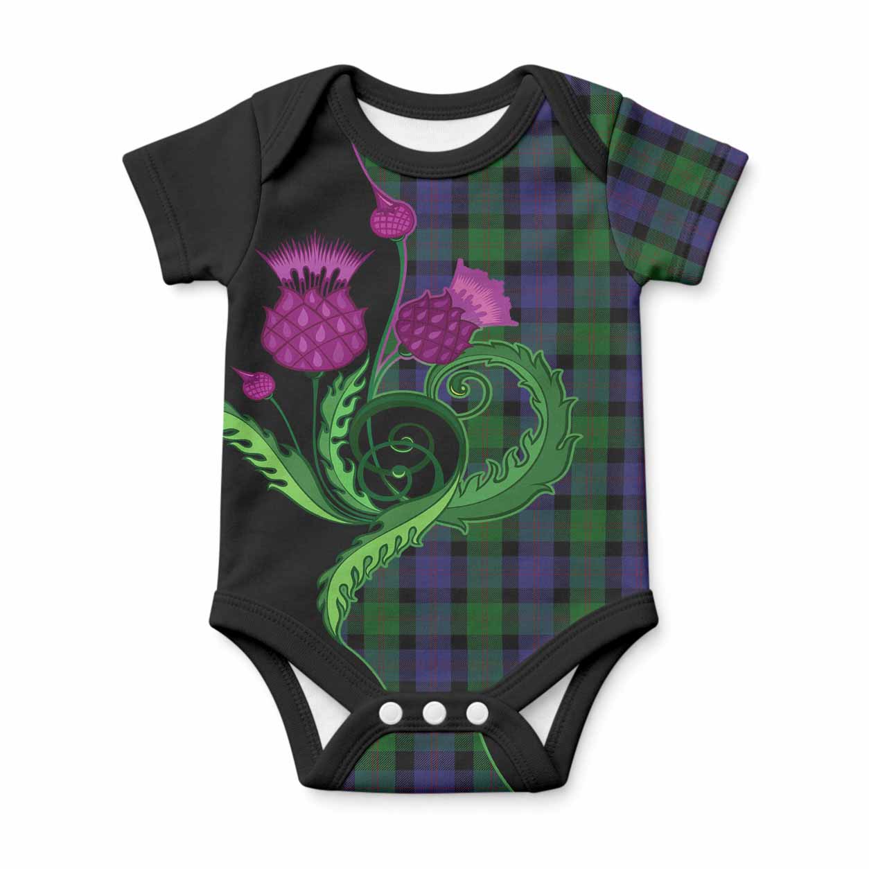Blair Tartan Baby Onesie Traditional Scottish Thistle