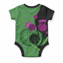 Currie Tartan Baby Onesie Traditional Scottish Thistle