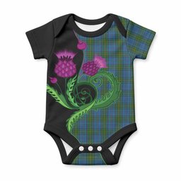 Donegal Tartan Baby Onesie Traditional Scottish Thistle