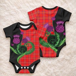 Burnett Tartan Baby Onesie Traditional Scottish Thistle