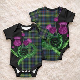 Baillie (Bailey) Tartan Baby Onesie Traditional Scottish Thistle