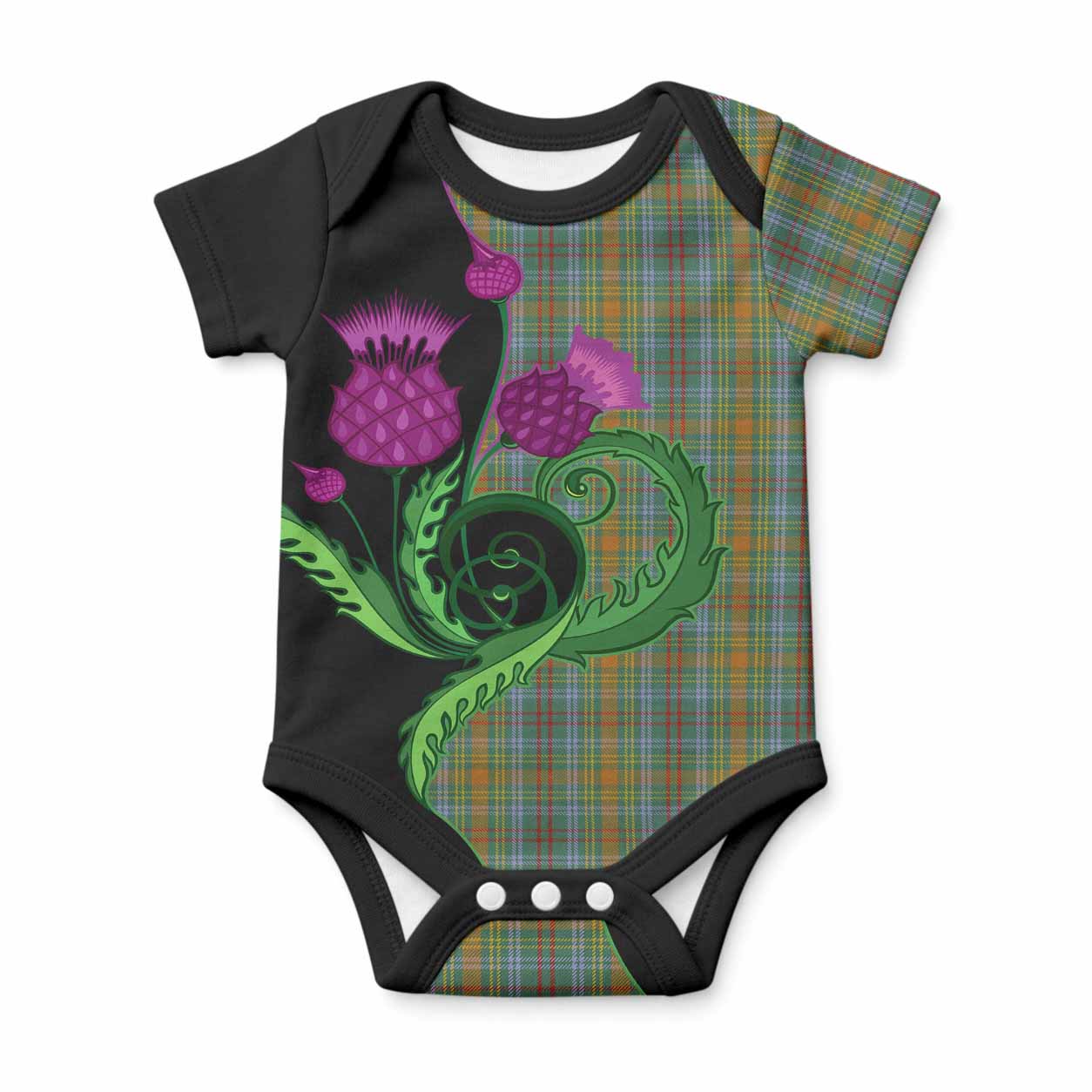 O'Brien Tartan Baby Onesie Traditional Scottish Thistle
