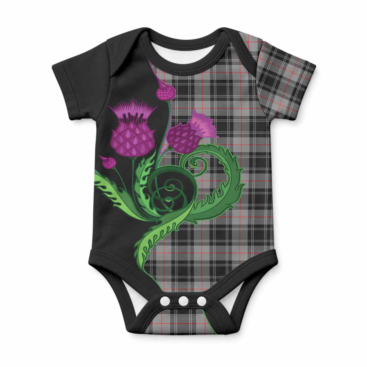 Moffat Tartan Baby Onesie Traditional Scottish Thistle