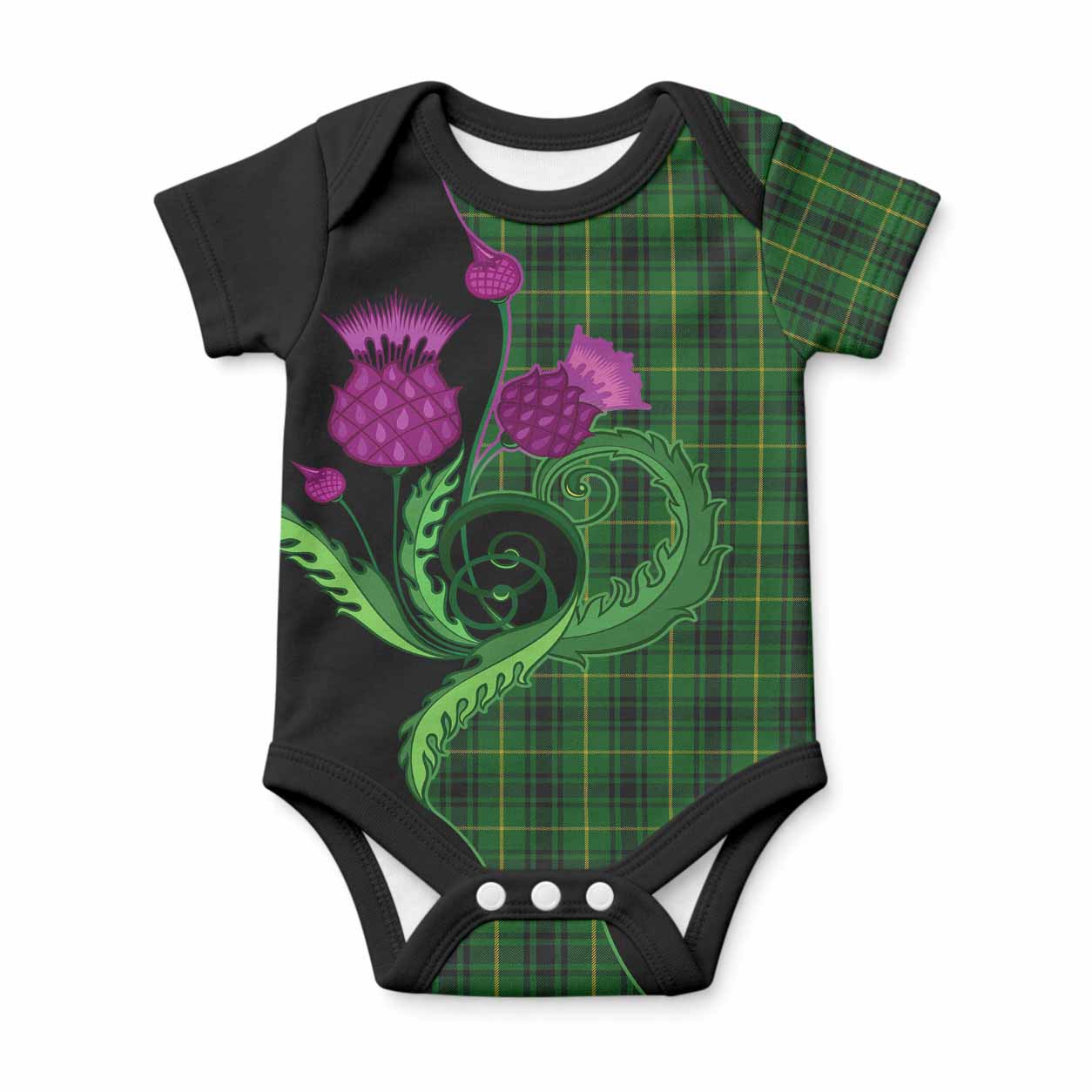 MacArthur (McArthur) Tartan Baby Onesie Traditional Scottish Thistle