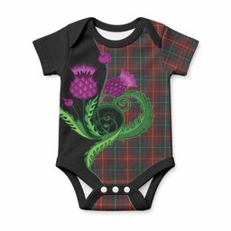 Meath Tartan Baby Onesie Traditional Scottish Thistle