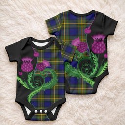 Muir Tartan Baby Onesie Traditional Scottish Thistle