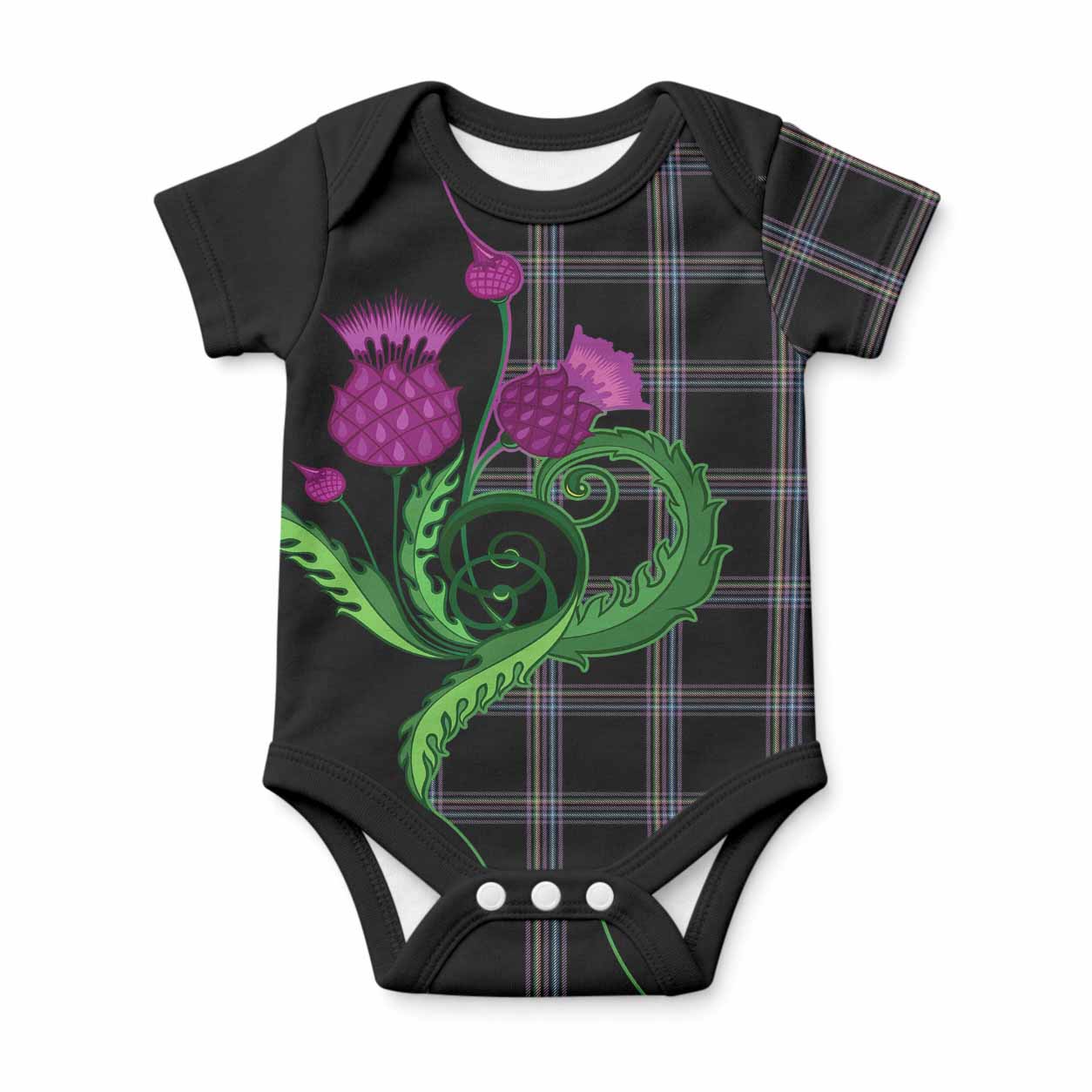 McKenna Tartan Baby Onesie Traditional Scottish Thistle