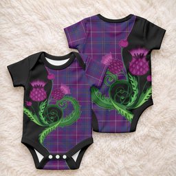 Glencoe Tartan Baby Onesie Traditional Scottish Thistle