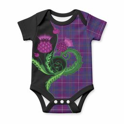 Glencoe Tartan Baby Onesie Traditional Scottish Thistle