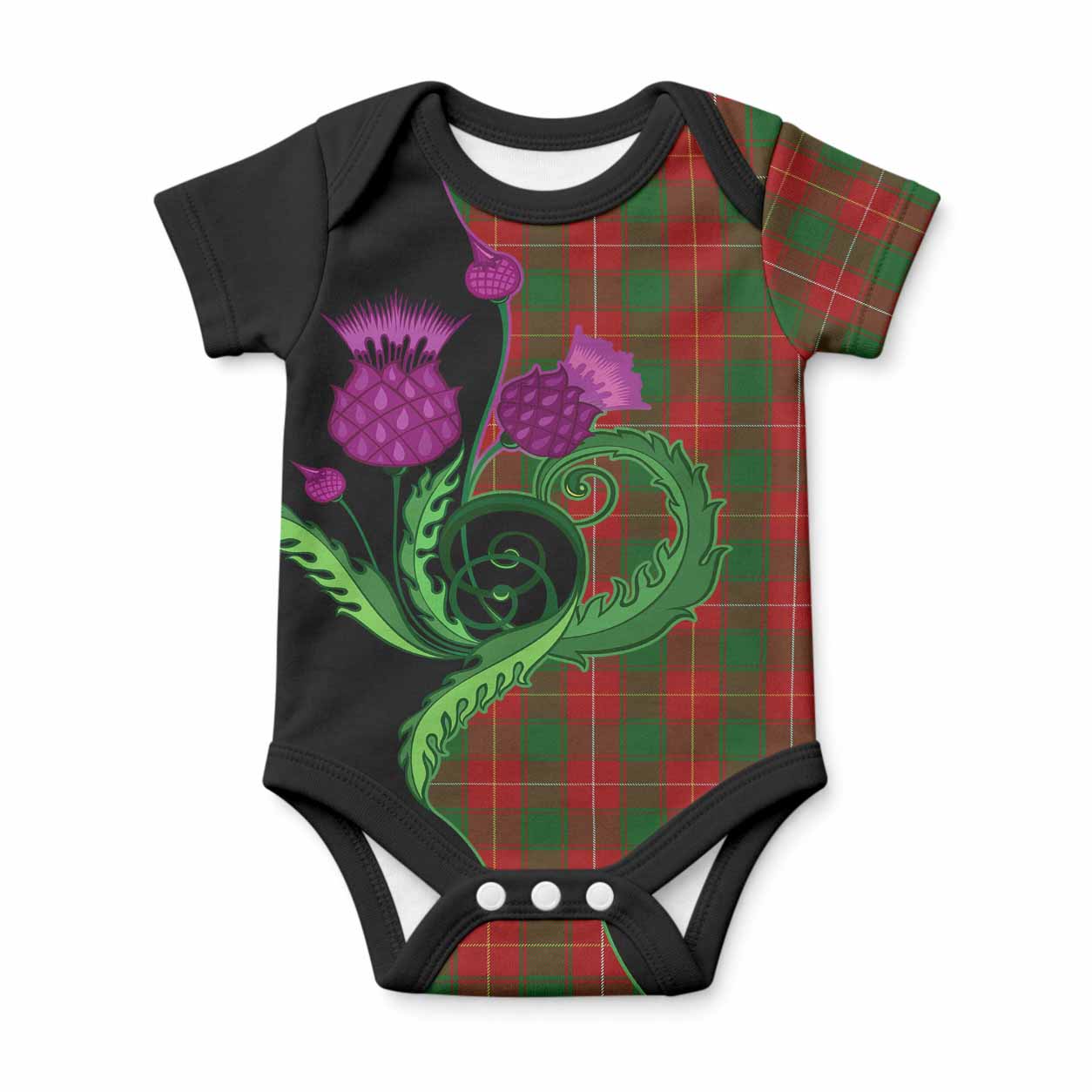 MacFie (McFie) Tartan Baby Onesie Traditional Scottish Thistle