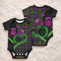 MacDonald (McDonald) Tartan Baby Onesie Traditional Scottish Thistle