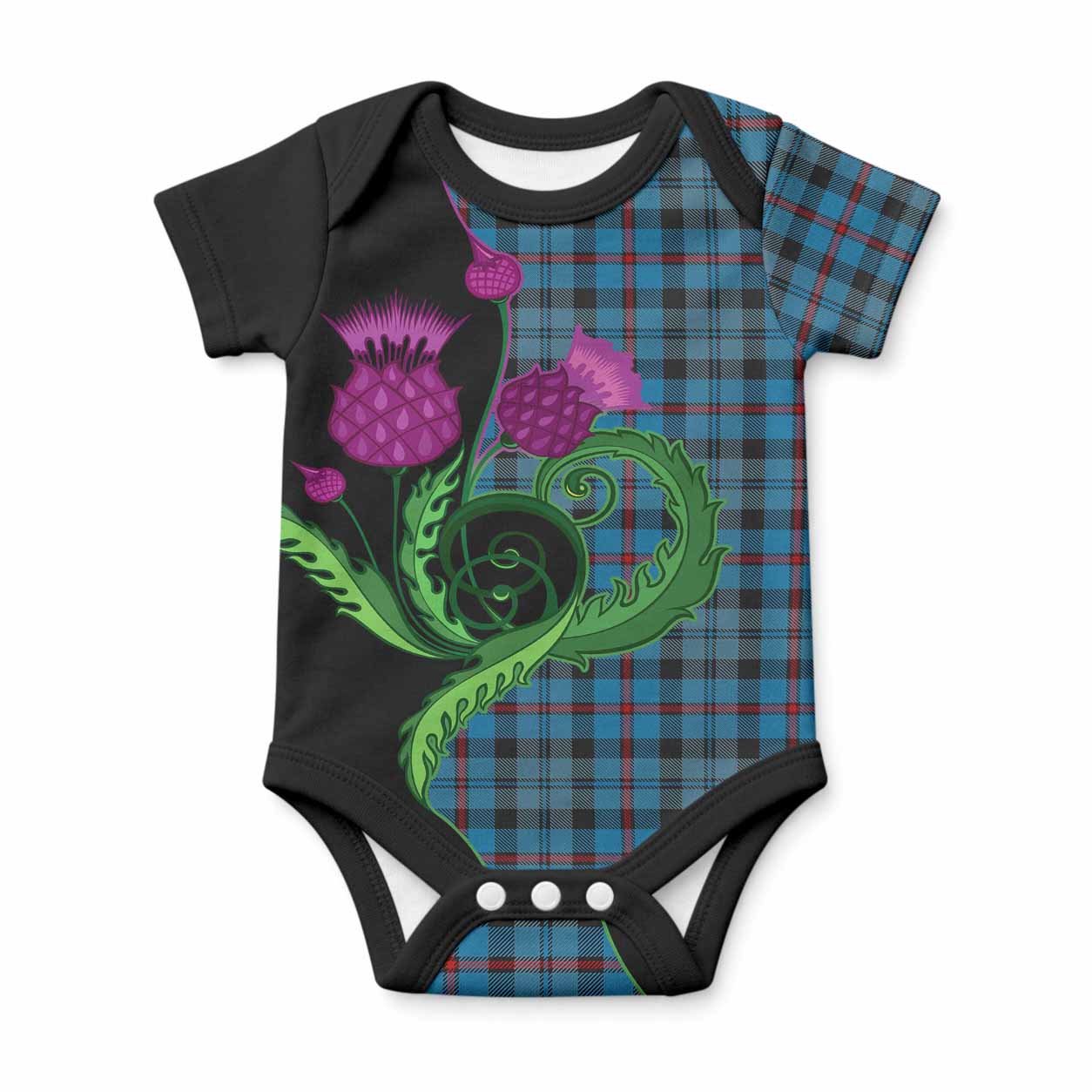 MacCorquodale (McCorquodale) Tartan Baby Onesie Traditional Scottish Thistle