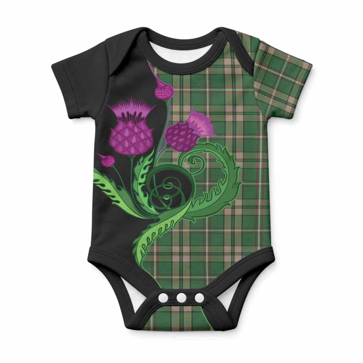 O'Neill (Neill) Tartan Baby Onesie Traditional Scottish Thistle