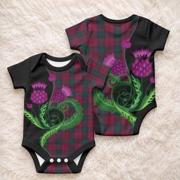 Lindsay Tartan Baby Onesie Traditional Scottish Thistle