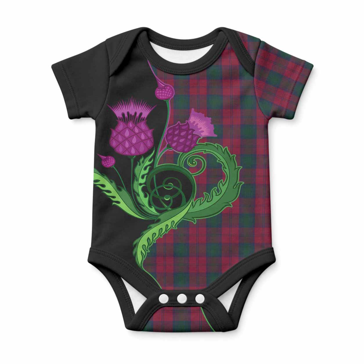 Lindsay Tartan Baby Onesie Traditional Scottish Thistle