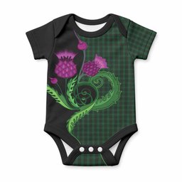 Graham Tartan Baby Onesie Traditional Scottish Thistle