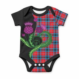 MacTavish (McTavish) Tartan Baby Onesie Traditional Scottish Thistle