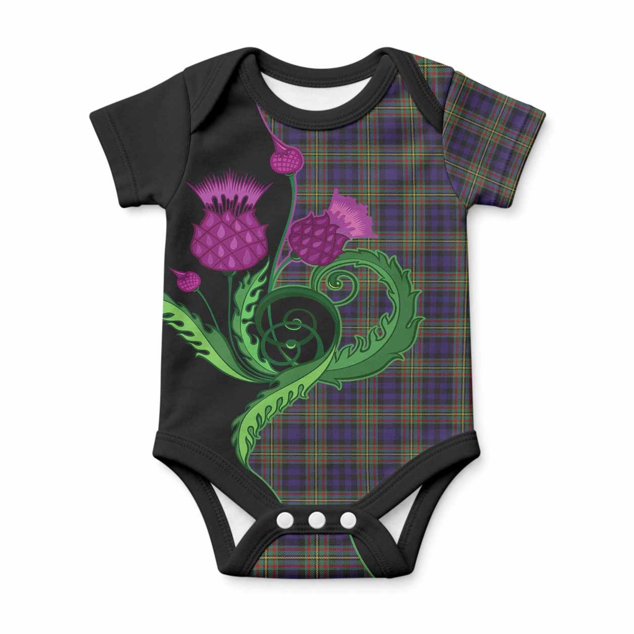 MacLellan (McLellan) Tartan Baby Onesie Traditional Scottish Thistle
