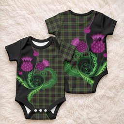 Mcdermott Tartan Baby Onesie Traditional Scottish Thistle