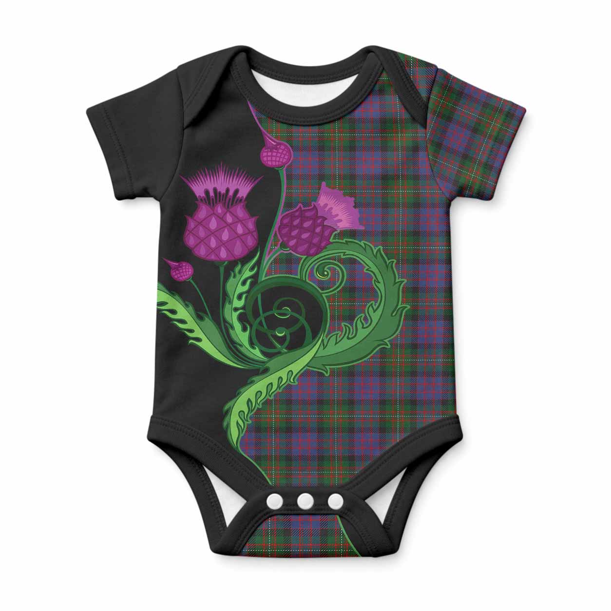 MacDonell (McDonell) Tartan Baby Onesie Traditional Scottish Thistle