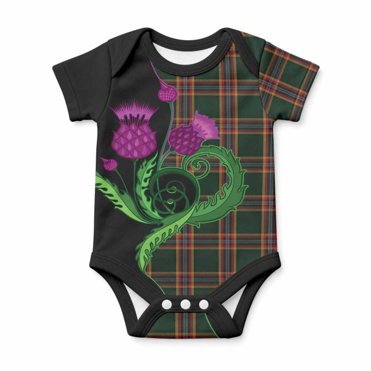 Moran Tartan Baby Onesie Traditional Scottish Thistle