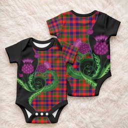 MacGowan (McGowan) Tartan Baby Onesie Traditional Scottish Thistle