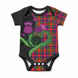 MacGowan (McGowan) Tartan Baby Onesie Traditional Scottish Thistle