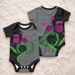 Gladstone (Gladstanes) Tartan Baby Onesie Traditional Scottish Thistle
