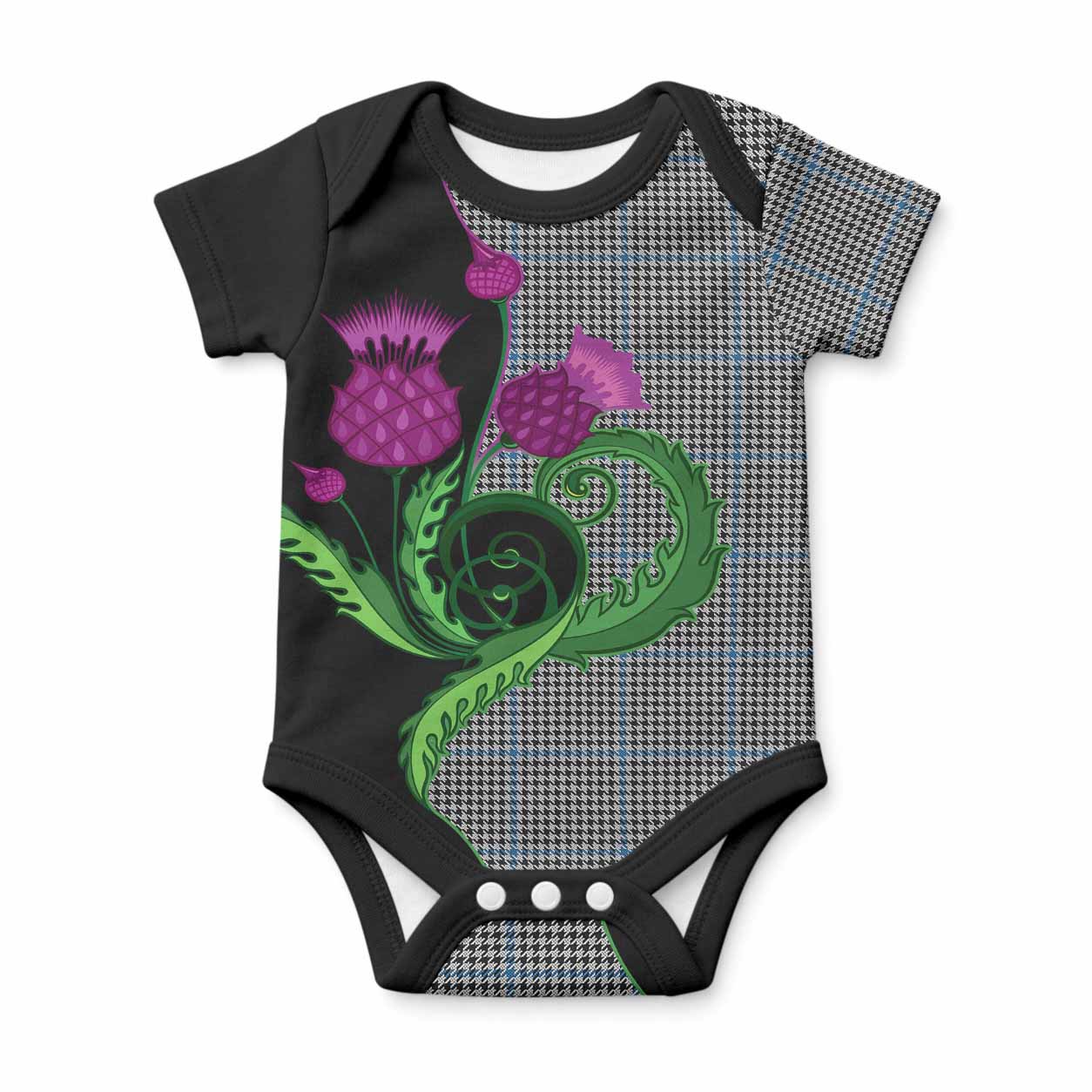 Gladstone (Gladstanes) Tartan Baby Onesie Traditional Scottish Thistle