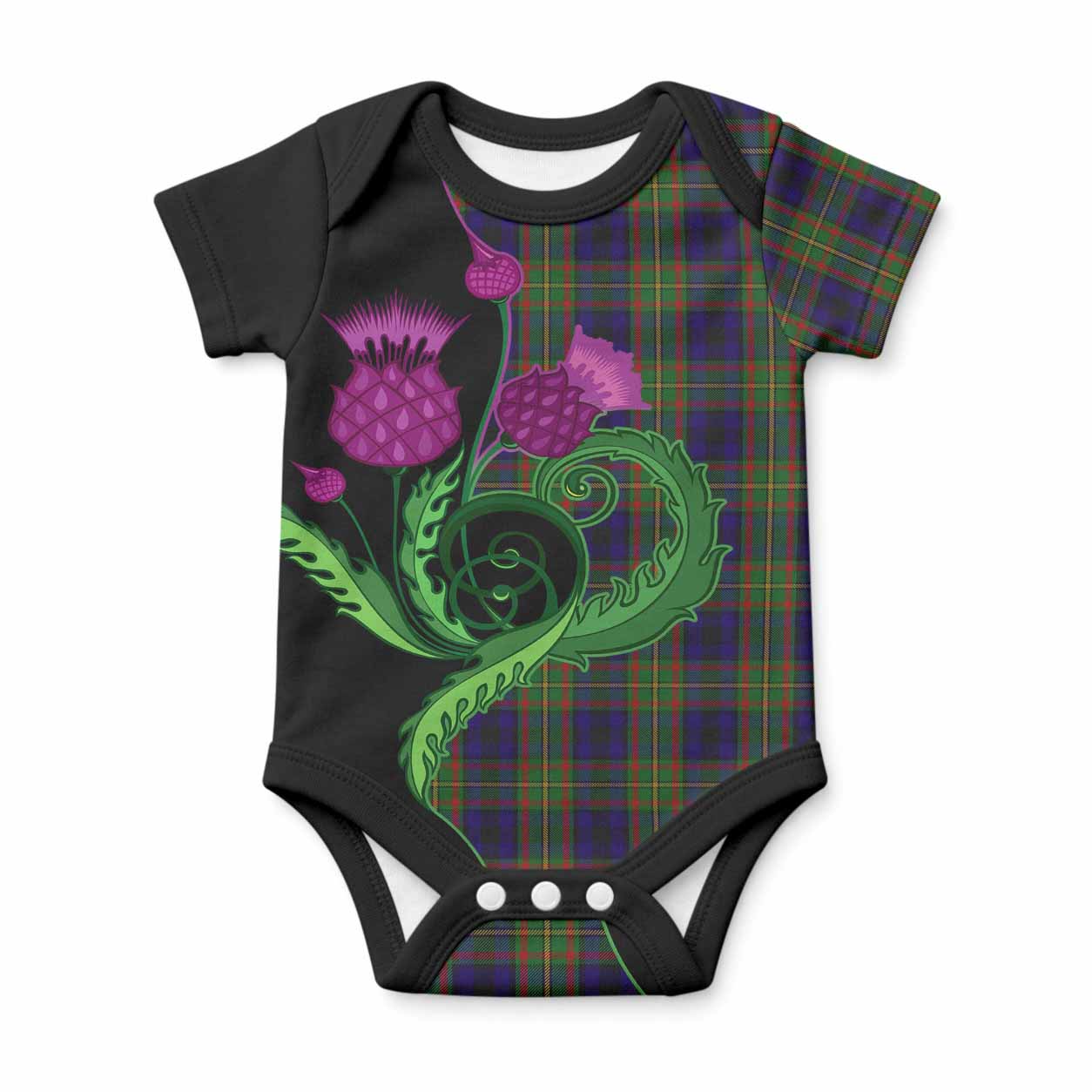 MacLeish (McLeish) Tartan Baby Onesie Traditional Scottish Thistle