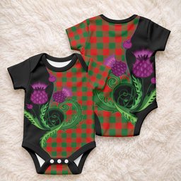 Moncrieff (Moncreiffe) Tartan Baby Onesie Traditional Scottish Thistle