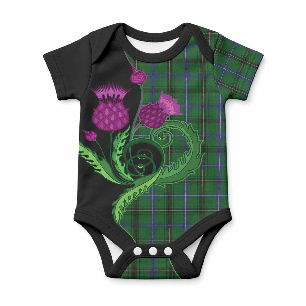 Henderson Tartan Baby Onesie Traditional Scottish Thistle