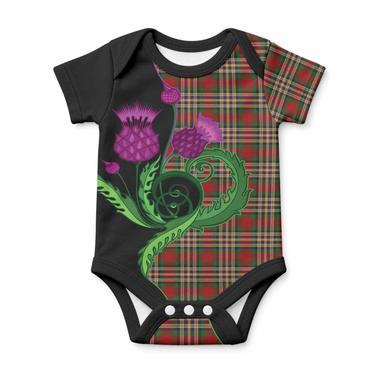 MacGill (MakGill) Tartan Baby Onesie Traditional Scottish Thistle