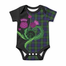 Gunn Tartan Baby Onesie Traditional Scottish Thistle