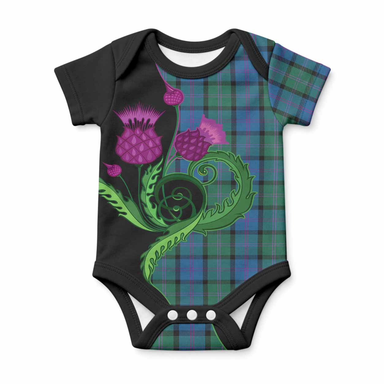 MacThomas (McThomas) Tartan Baby Onesie Traditional Scottish Thistle