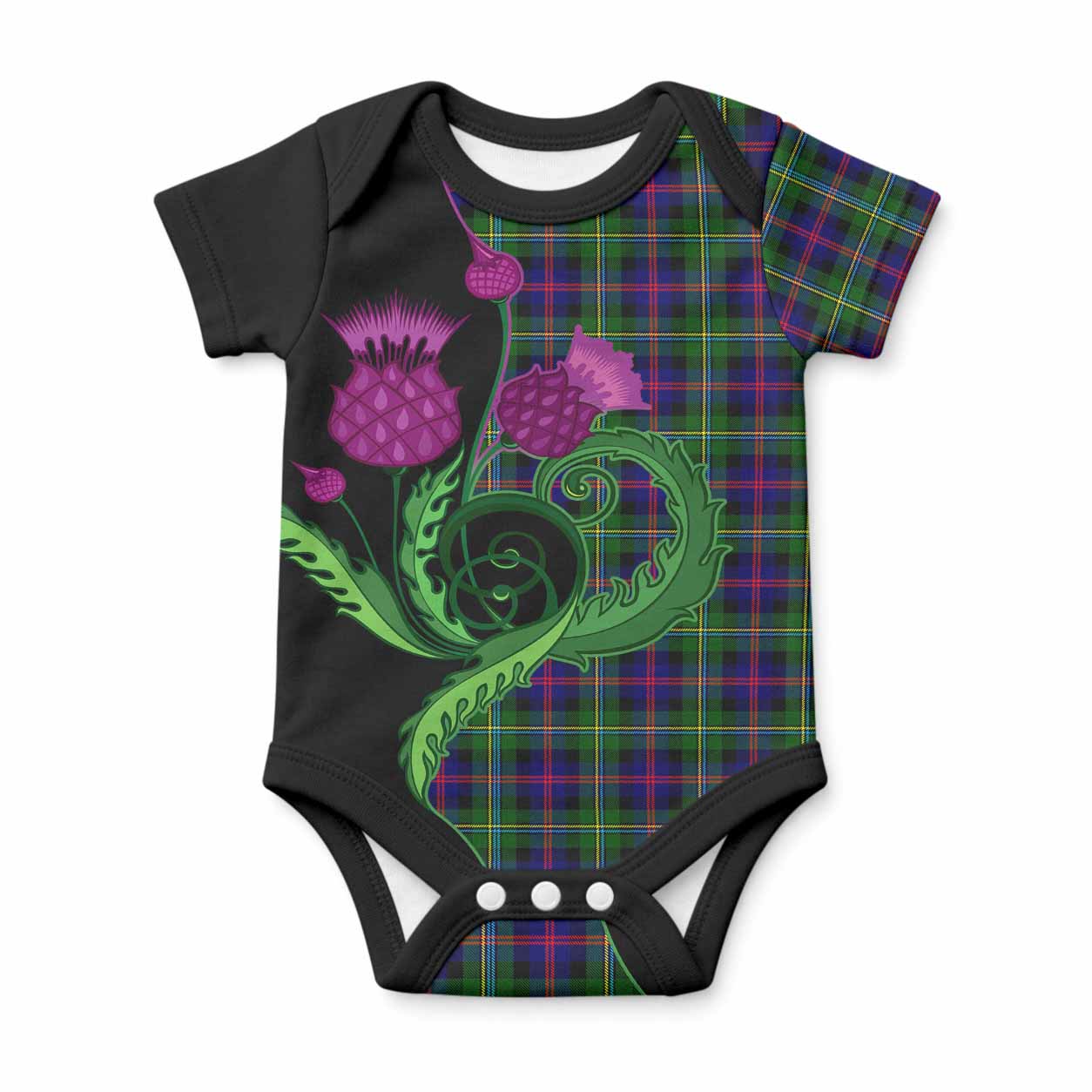 Malcolm Tartan Baby Onesie Traditional Scottish Thistle