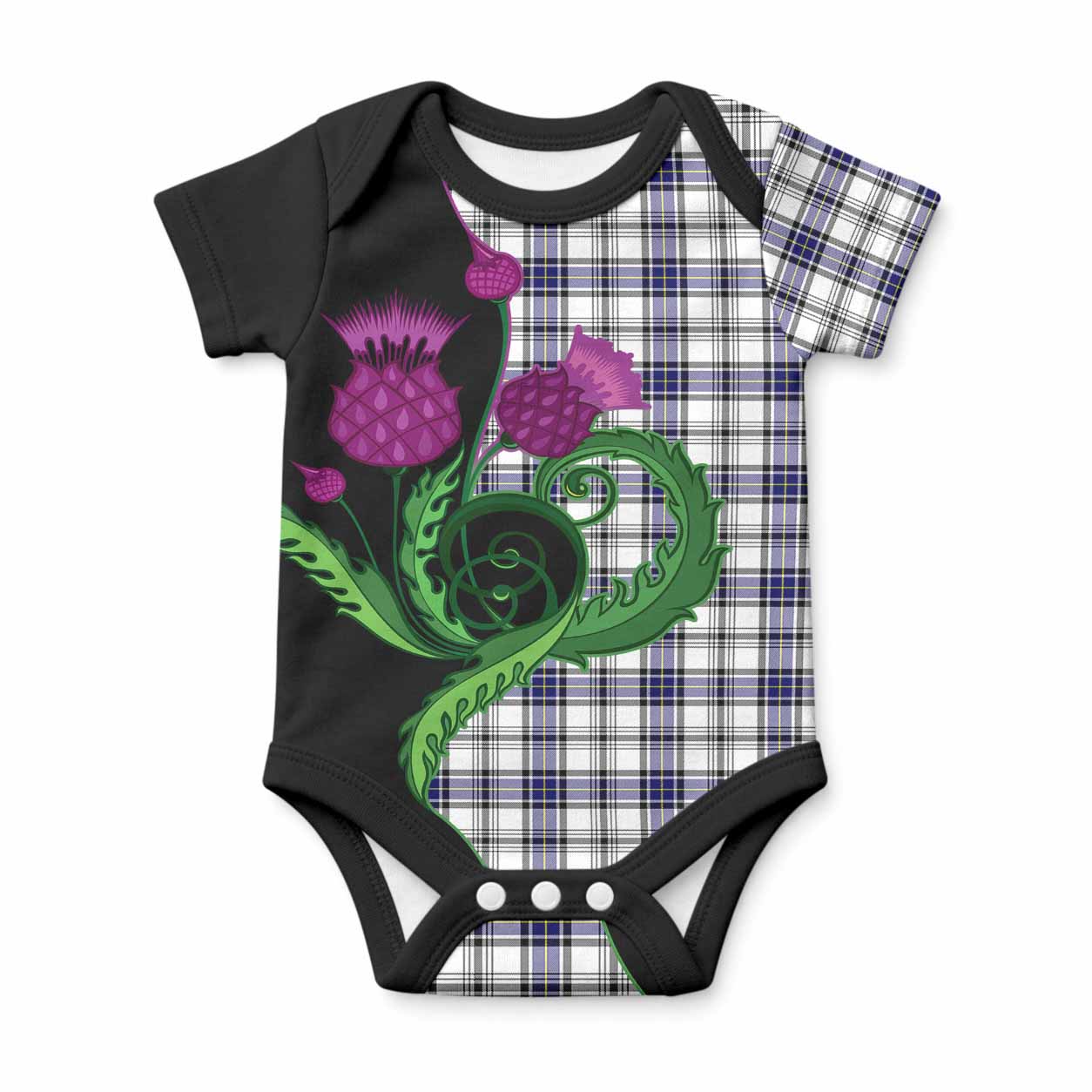 Hannay Tartan Baby Onesie Traditional Scottish Thistle