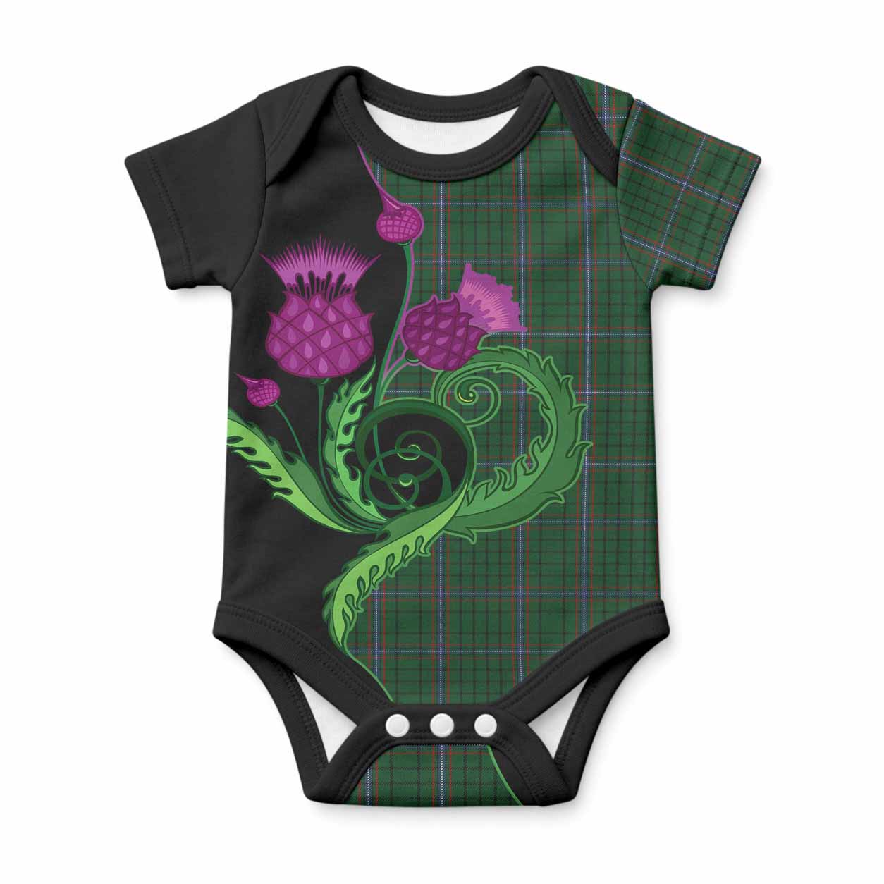 MacRae (McRae) Tartan Baby Onesie Traditional Scottish Thistle