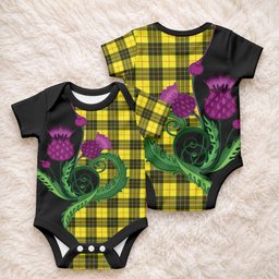 MacLeod (McLeod) Tartan Baby Onesie Traditional Scottish Thistle