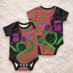 MacLaine (McLaine) Tartan Baby Onesie Traditional Scottish Thistle