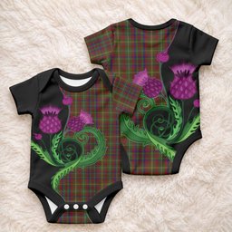 MacMaster (McMaster) Tartan Baby Onesie Traditional Scottish Thistle