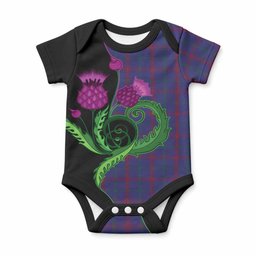 Lynch Tartan Baby Onesie Traditional Scottish Thistle