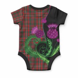 MacKinnon (McKinnon) Tartan Baby Onesie Traditional Scottish Thistle