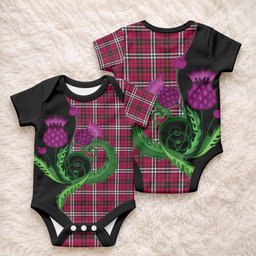 Little Tartan Baby Onesie Traditional Scottish Thistle